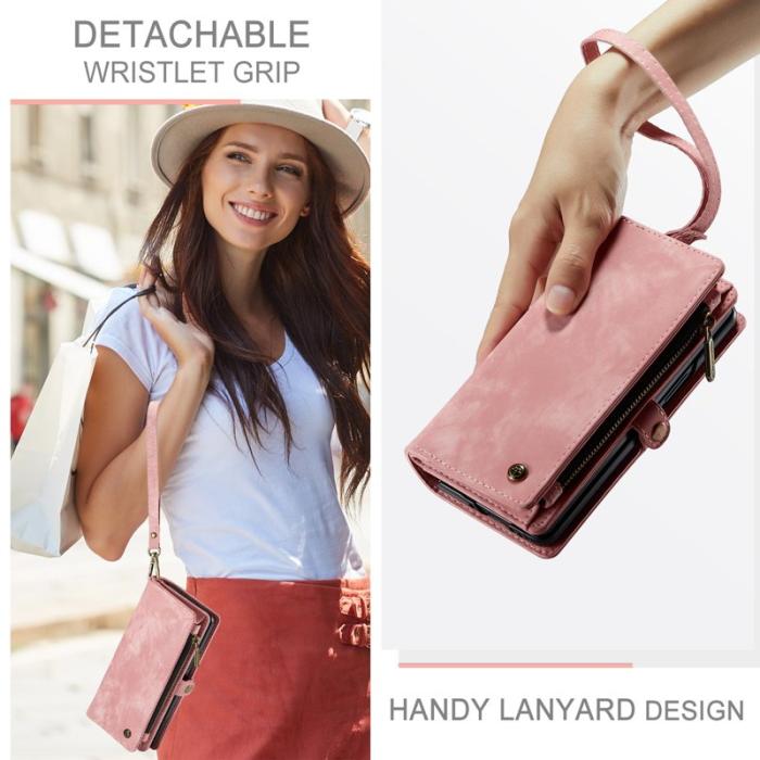 Caseme - CASEME 008 Konstläder Plånboksfodral till Samsung Galaxy Z Fold5 5G - Rosa