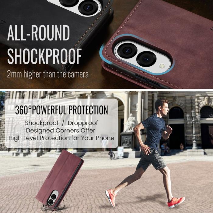 Caseme - CASEME 013 Plånboksfodral för Samsung Galaxy S25 Edge - Röd