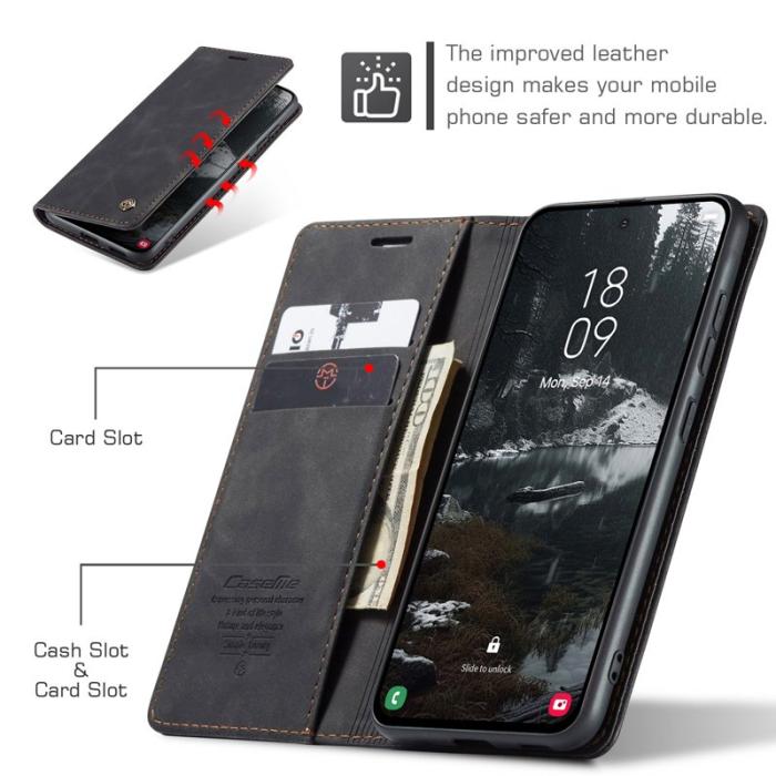 Caseme - CASEME 013 Plånboksfodral för Samsung Galaxy S25 Edge - Svart