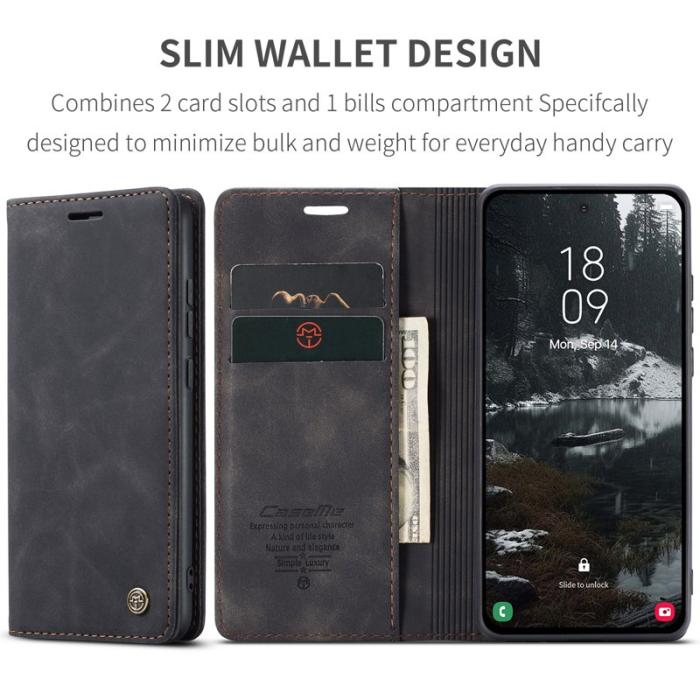 Caseme - CASEME 013 Plånboksfodral för Samsung Galaxy S25 Edge - Svart