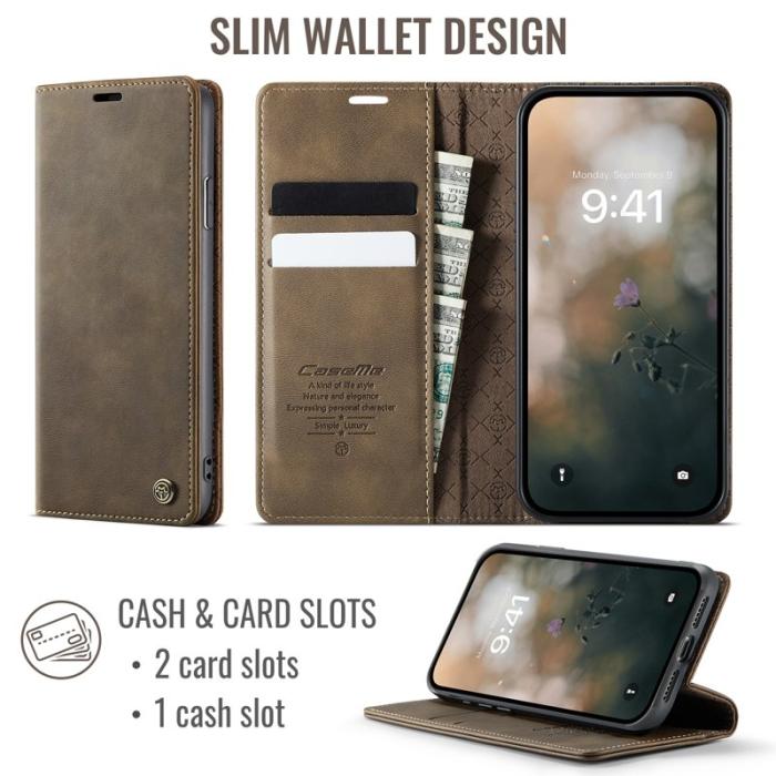 Caseme - CASEME 033 Mobilskal till iPhone 11 Pro Max RFID Blocker Läder Kaffe