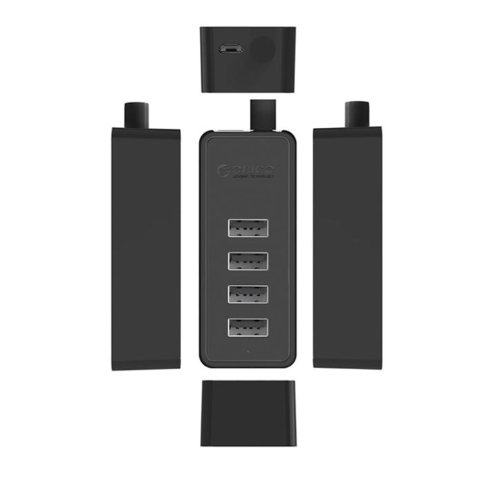 ORICO - Orico Hubb 4xUSB-A 2.0 30cm - Svart