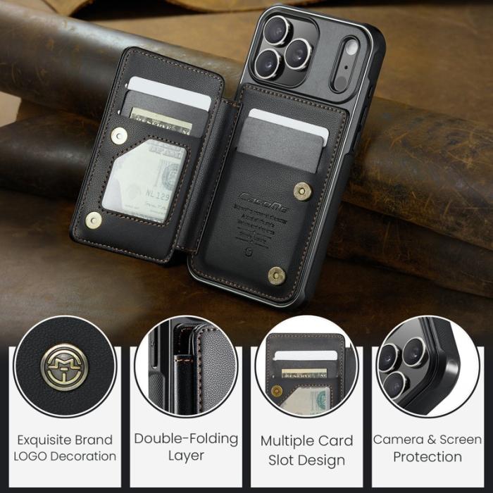 Caseme - CASEME C22 iPhone 17 Pro Fodral med RFID-Skydd - Svart