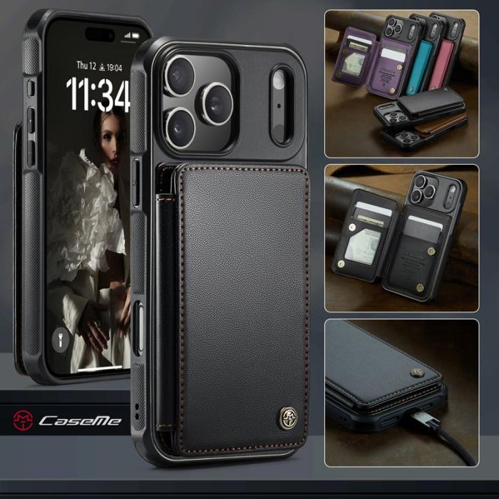 Caseme - CASEME C22 iPhone 17 Pro Fodral med RFID-Skydd - Svart