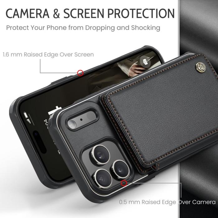 Caseme - CASEME C22 iPhone 17 Pro Fodral med RFID-Skydd - Svart