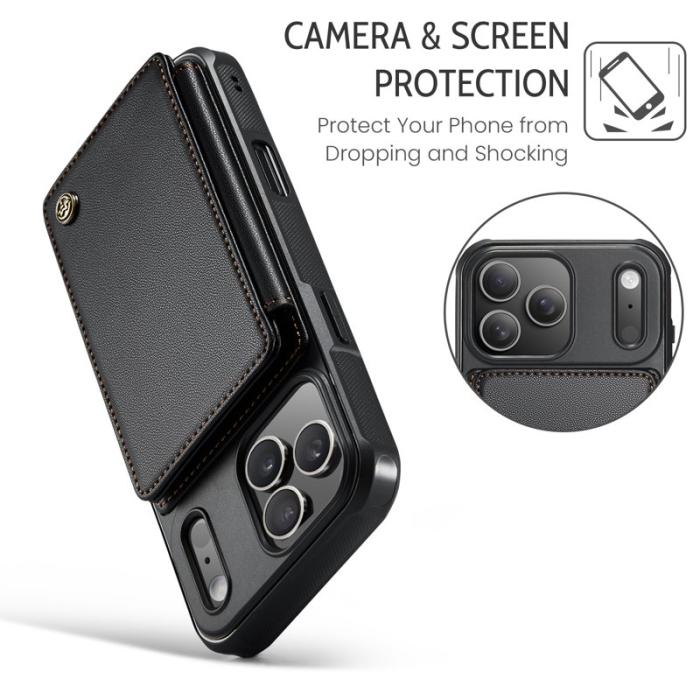 Caseme - CASEME C22 iPhone 17 Pro Fodral med RFID-Skydd - Svart