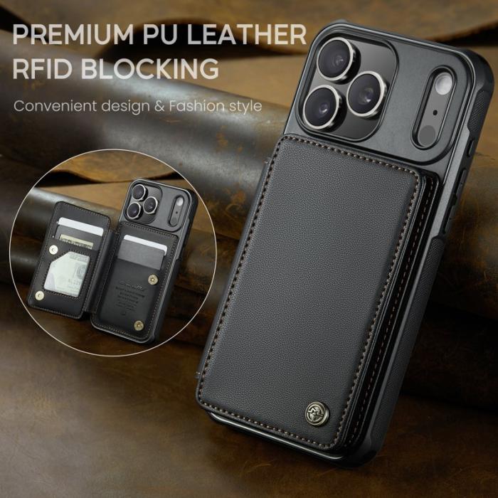 Caseme - CASEME C22 iPhone 17 Pro Fodral med RFID-Skydd - Svart