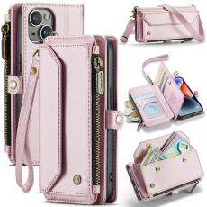 Caseme - CASEME Pl&aring;nboksfodral Konstl&auml;der f&ouml;r iPhone 14 med kortfack - Rosa