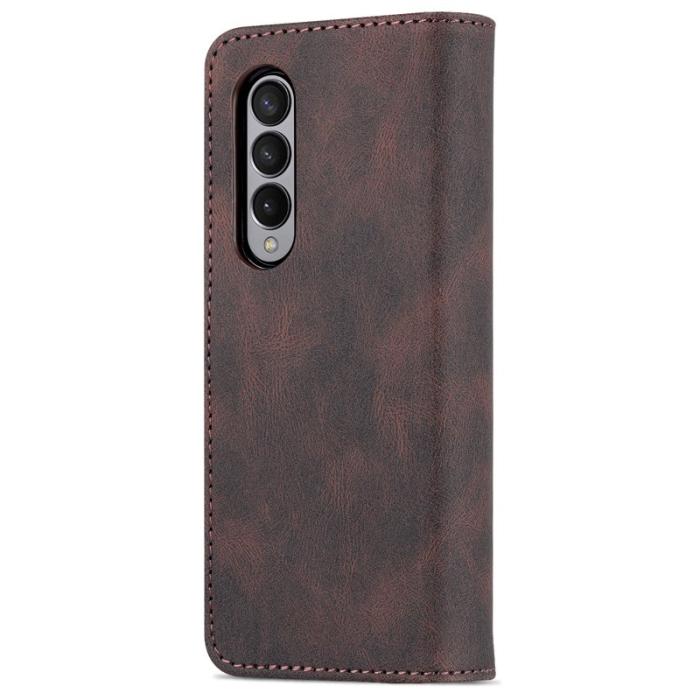 AZNS - AZNS Samsung Galaxy Z Fold3 Plånboksfodral Konstläder - Brun