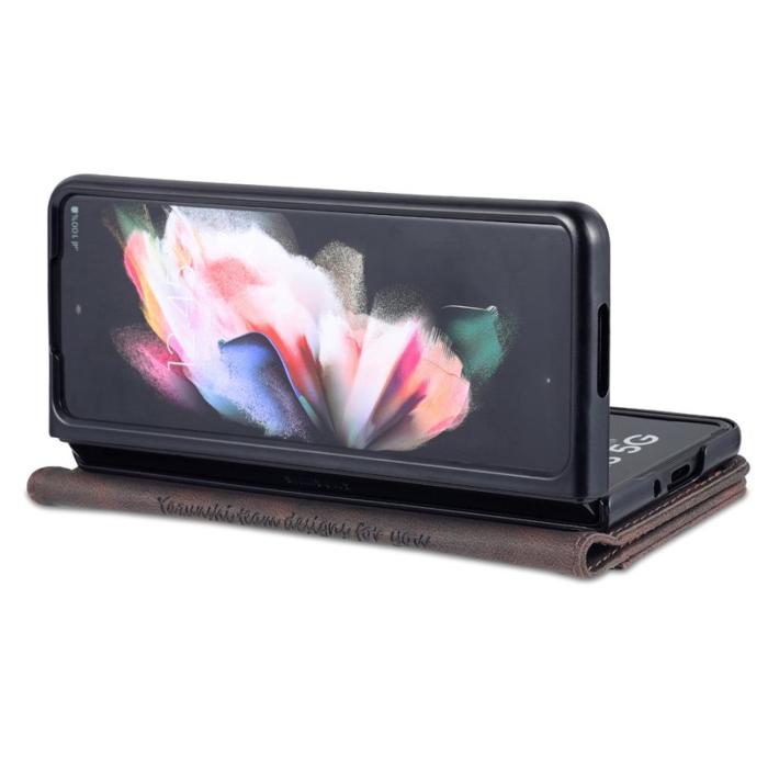 AZNS - AZNS Samsung Galaxy Z Fold3 Plånboksfodral Konstläder - Brun