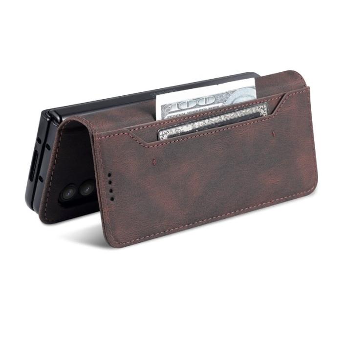 AZNS - AZNS Samsung Galaxy Z Fold3 Plånboksfodral Konstläder - Brun