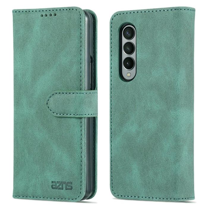 AZNS - AZNS Samsung Galaxy Z Fold3 Plånboksfodral Konstläder - Grön