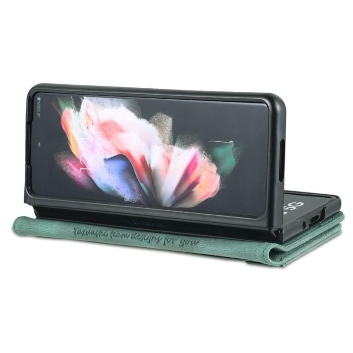 AZNS - AZNS Samsung Galaxy Z Fold3 Plånboksfodral Konstläder - Grön