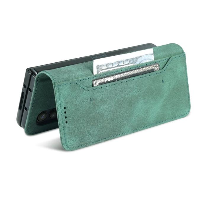 AZNS - AZNS Samsung Galaxy Z Fold3 Plånboksfodral Konstläder - Grön