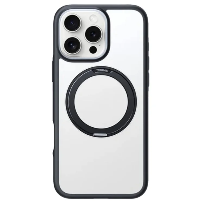 Torras - Torras iPhone 16 Pro Mobilskal Magsafe Ostand R Fusion - Svart