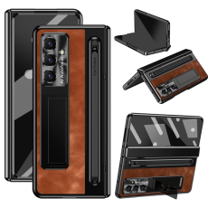 A-One Brand - Galaxy Z Fold 7 Mobilskal Kickstand med Stylus - Brun