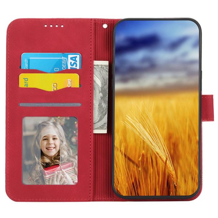 DIERFENG - DIERFENG DF-03 Samsung Galaxy Xcover7 Plånboksfodral Konstläder - Röd