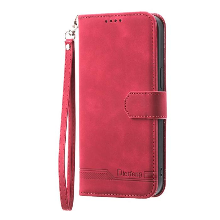 DIERFENG - DIERFENG DF-03 Samsung Galaxy Xcover7 Plånboksfodral Konstläder - Röd
