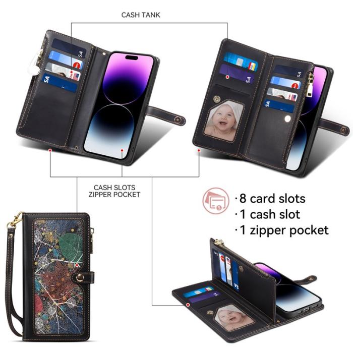 ESEBLE - ESEBLE iPhone 16 Plus Plånboksfodral RFID Blocking Konstläder - Svart