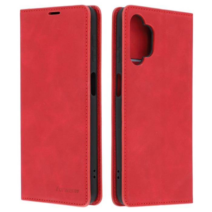 FORWENW - FORWENW Fantasy Series Konstläder Plånboksfodral för Samsung Galaxy A32 5G - Röd