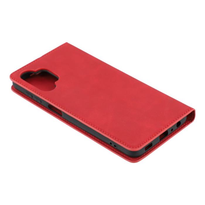FORWENW - FORWENW Fantasy Series Konstläder Plånboksfodral för Samsung Galaxy A32 5G - Röd