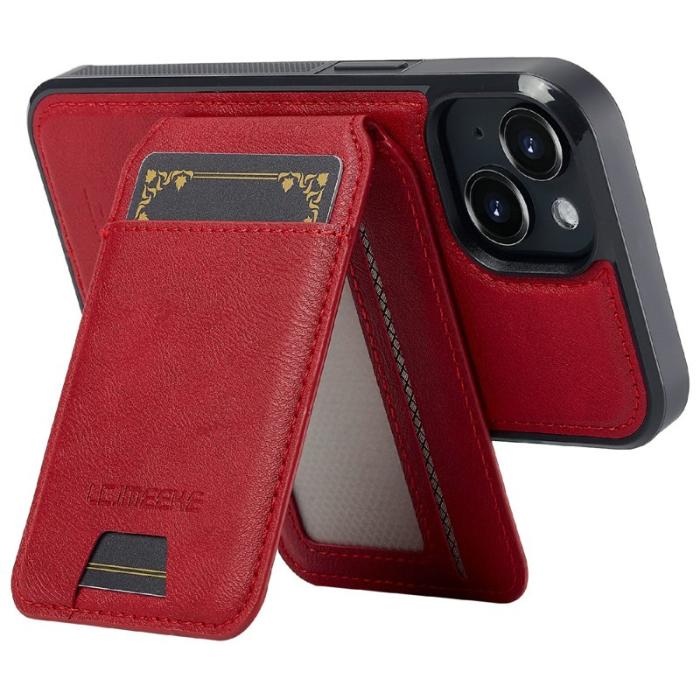 LC.imeeke - LC.IMEEKE L3 iPhone 15 Fodral Magnetiskt Konstläder - Röd