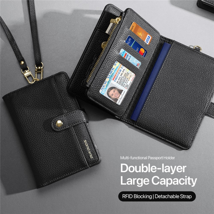 Dux Ducis - Dux Ducis Passhållare Plånbok RFID Multikort PU-Läder - Svart