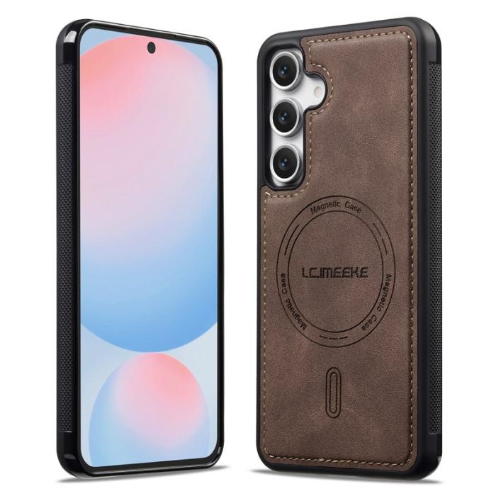 LC.imeeke - LC.IMEEKE L6 Fodral KonstLäder för Samsung Galaxy S24 FE - Brun