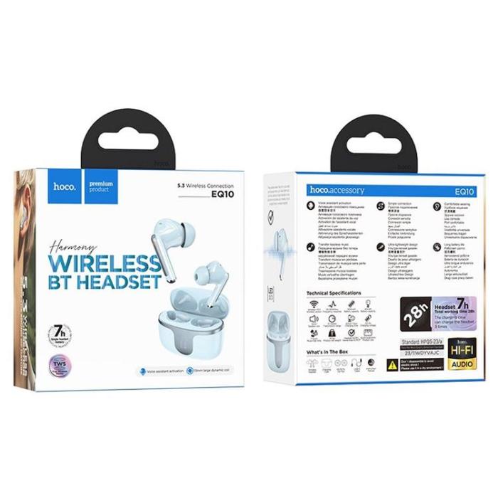 Hoco - Hoco Trådlösa Hörlurar Bluetooth TWS EQ10 - Blå