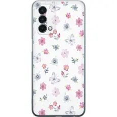 Gustaf - Mobilskal till OnePlus Nord N200 5G med Blommor och fj&auml;rillar