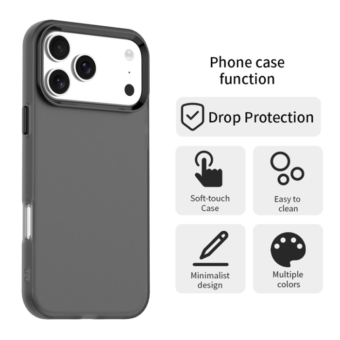 A-One Brand - iPhone 17 Pro Mobilskal Matte Anti-Drop - Svart