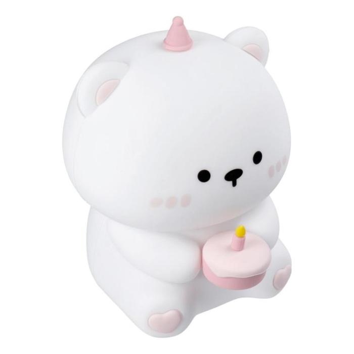 OEM - LED Nattlampa Tryck Birthday Teddy Bear Art Deco - Vit