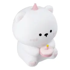OEM - LED Nattlampa Tryck Birthday Teddy Bear Art Deco - Vit