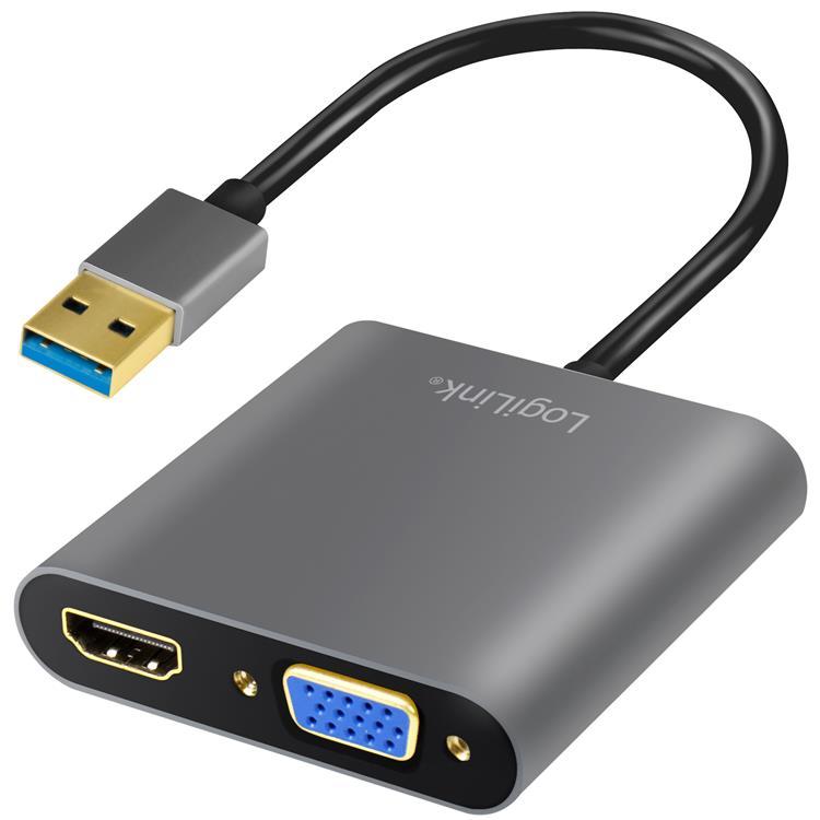 LOGILINK USB-A 3.0 To HDMI-Hona + VGA-Hona Adapter | 505295 | AlltMobil