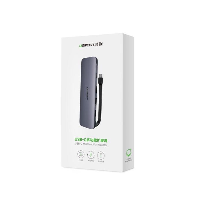 Ugreen - Ugreen 5in1 Multi-functional HUB 100W - Grå