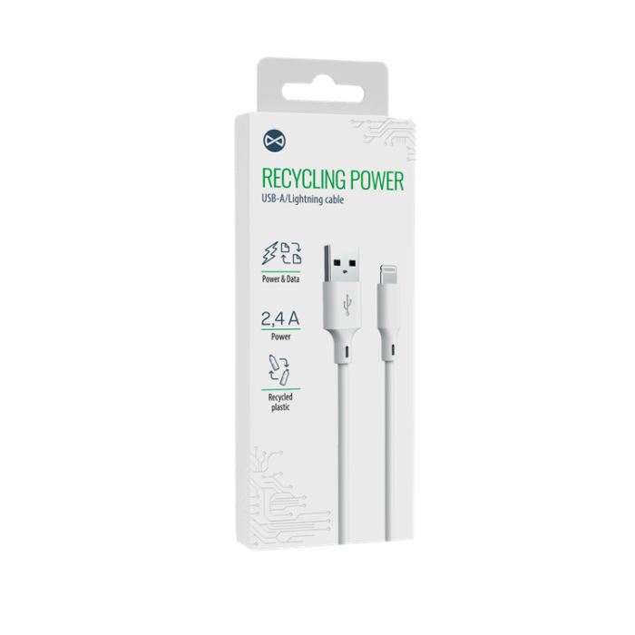 Forever Recycling - Forever USB-A till Lightning Kabel 2.4A 1.5m HDKR12-AL-00