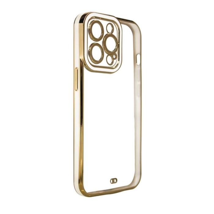 OEM - Galaxy A13 5G Skal Fashion Guld Frame Gel - Vit