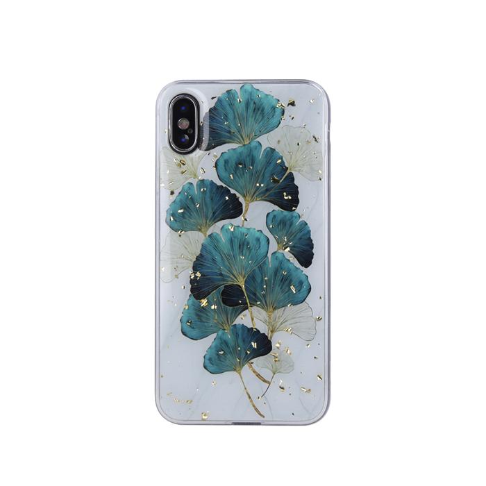 OEM - Guldfärgat Glam Skal Lövdesign iPhone 15 Pro