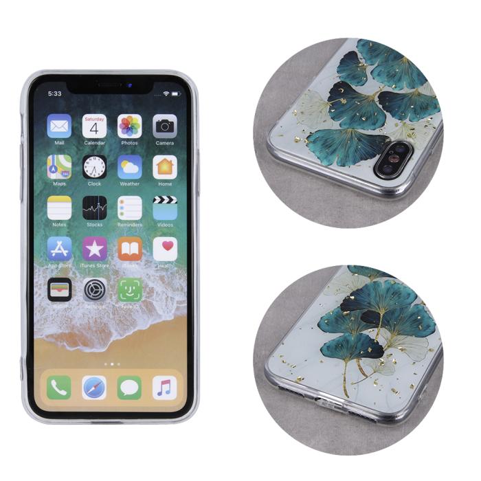 OEM - Guldfärgat Glam Skal Lövdesign iPhone 15 Pro