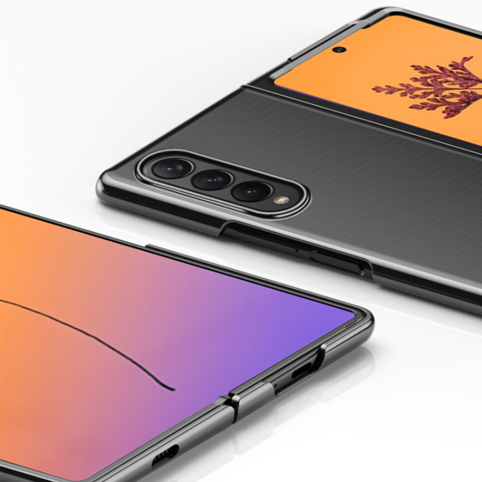OEM - Galaxy Z Fold 4 Skal Plating Metallic Frame - Blå