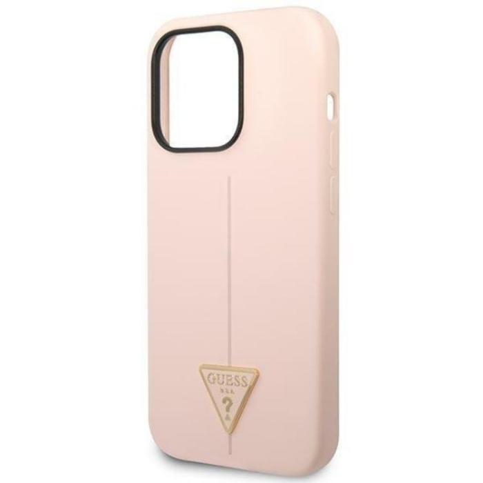 Guess - GUESS iPhone 14 Pro Max Skal Silicone Triangle - Rosa