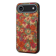 A-One Brand - iPhone 17 Air Mobilskal Korthållare Blommor - Sommar / Röd