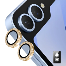 ENKAY - ENKAY Galaxy Z Flip 7 Linsskydd Härdat Glas Glitter - Guld
