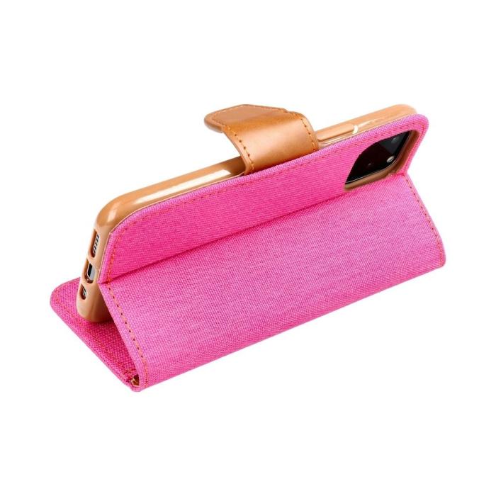 OEM - Galaxy A10 Plånboksfodral Canvas Nylon - Rosa