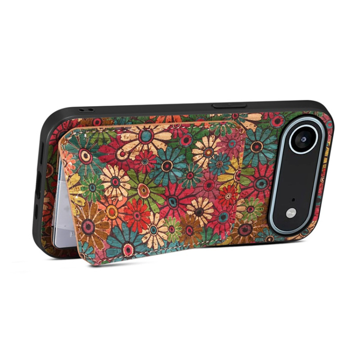 A-One Brand - iPhone 17 Air Mobilskal Korthållare Blommor - Vår / Grön