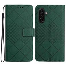 OEM - Samsung Galaxy S26 Fodral Imprint Konstl&auml;der Flip Folio - Gr&ouml;n