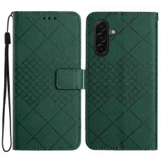 OEM - Samsung Galaxy S26 Fodral Imprint Konstl&auml;der Flip Folio - Gr&ouml;n