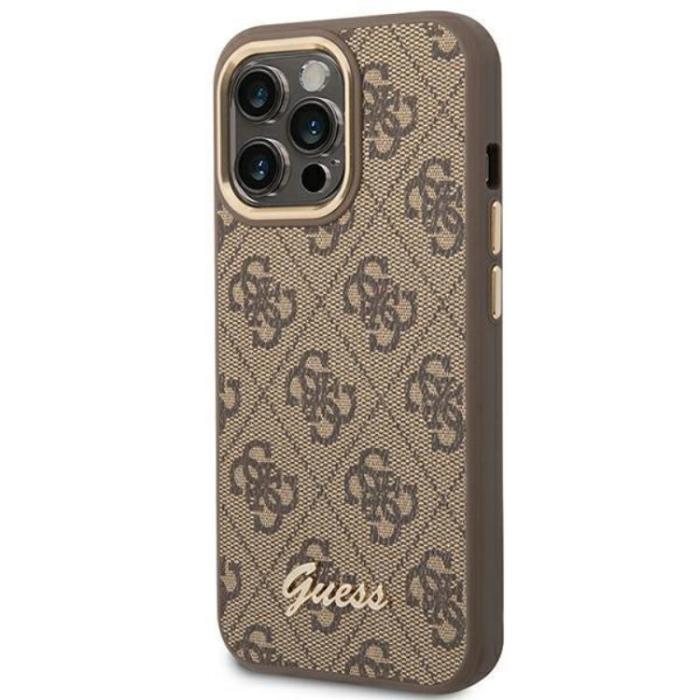 Guess - GUESS iPhone 14 Pro Max Skal Vintage Gold Logo - Brun