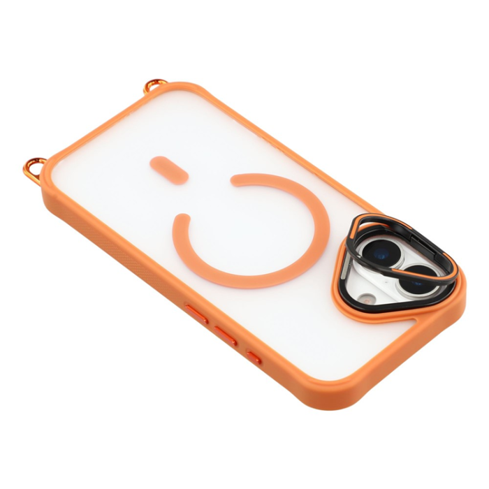 OEM - Mobilskal till iPhone 17 MagSafe med Justerbart Axelband Kamerastativ - Orange