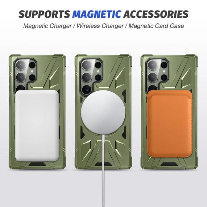Taltech - Galaxy S24 Ultra Mobilskal Magsafe Kickstand - Mörkgrön